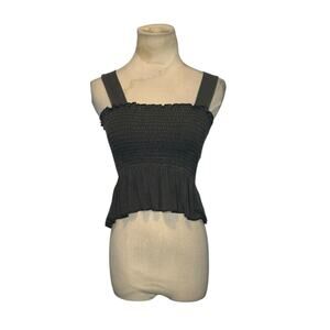 Urban Outfitters gray wash smocked peplum tank top size XS